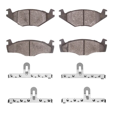 Dynamic Friction Co 5000 Advanced Brake Pads - Semi Metallic and Hardware Kit, Long Pad Wear, Front 1551-0280-01